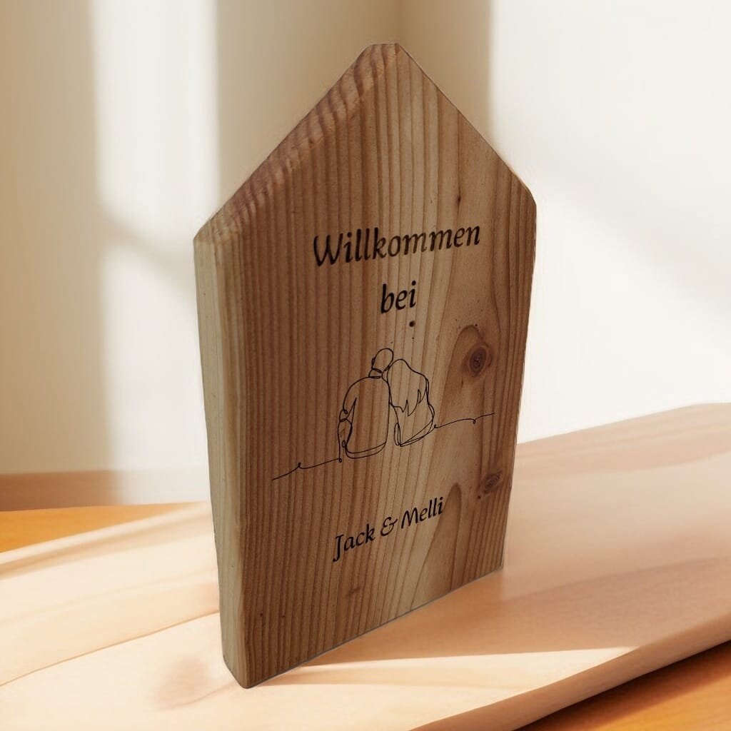 Handgefertigtes Deko-Holz-Häuschen 25x16 cm - Personalisiertes Geschenk