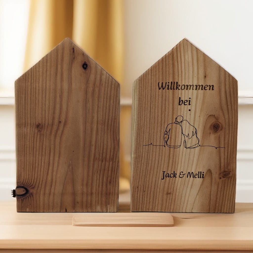 Handgefertigtes Deko-Holz-Häuschen 25x16 cm - Personalisiertes Geschenk