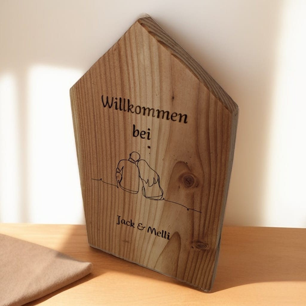 Handgefertigtes Deko-Holz-Häuschen 25x16 cm - Personalisiertes Geschenk